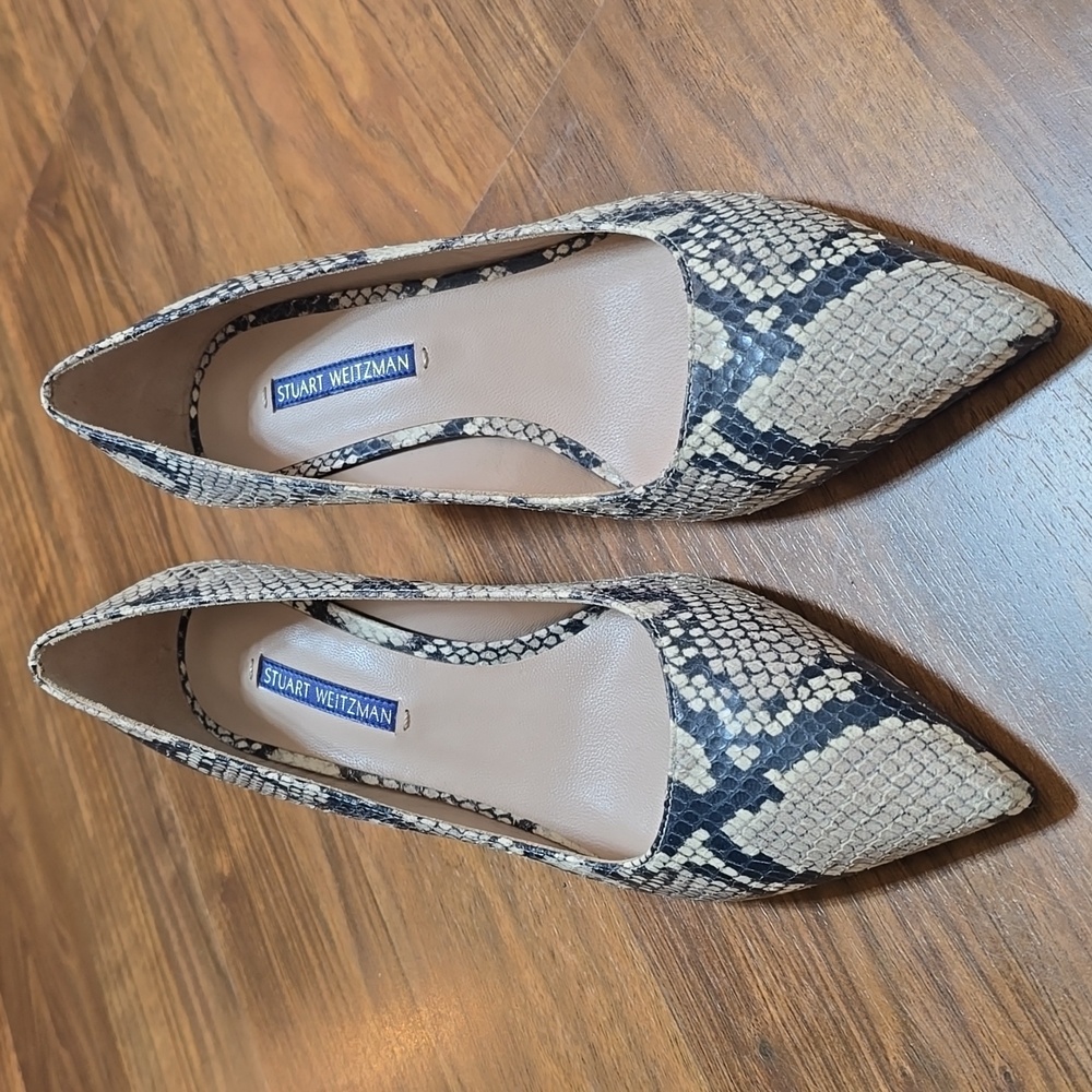 Stuart Weitzman Python Kitten Heel Pumps - image 1